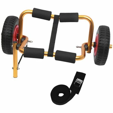 LIFCAUSAL Portable Léger Pliable Bateau Kayak Transporteur Canoë Dolly Fourre-Tout Chariot De Transport Remorque Chariot Roues Amovibles (Or) 1 LIFCAUSAL Portable Léger Pliable Bateau Kayak Transporteur Canoë Dolly Fourre-Tout Chariot De Transport Remorque Chariot Roues Amovibles (Or)