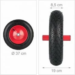 Relaxdays Roue De Brouette 3.50-8, Pneumatique, Jante En Acier, Charge Maximale : 100 kg, Avec Valve, Noir/rouge 9 Relaxdays Roue De Brouette 3.50-8, Pneumatique, Jante En Acier, Charge Maximale : 100 kg, Avec Valve, Noir/rouge -chariot de jardin Soldes 2024 68209426 5