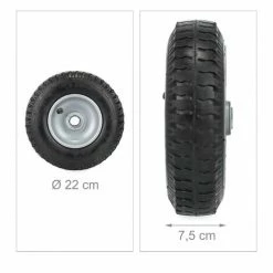 Relaxdays Roue De Brouette 2.50-4 En Lot De 2, Pneumatique, 2PR, Charge Max. 100 kg, Jante Acier, Noir/argenté -chariot de jardin Soldes 2024 68209440 5