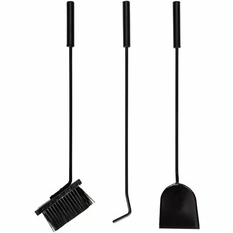 TECTAKE Chariot à Bûches, Chariot à Bois, Panier En Métal, Porte Et Range Bâche Sur Roulette Avec Pelle, Balai Et Tisonnier - Noir 5 TECTAKE Chariot à Bûches, Chariot à Bois, Panier En Métal, Porte Et Range Bâche Sur Roulette Avec Pelle, Balai Et Tisonnier - Noir – Image 5