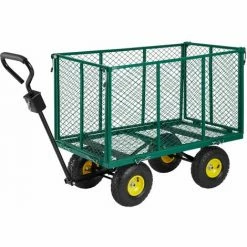 TECTAKE Chariot De Jardin + Bâche Charge Maximum 544 Kg Vert - Vert -chariot de jardin Soldes 2024 7643899 4