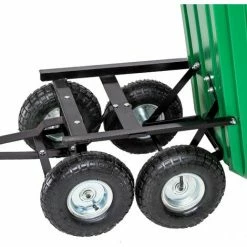 TECTAKE Chariot De Jardin à Benne Basculante Charge Maximum 300 Kg Vert - Vert -chariot de jardin Soldes 2024 7643923 3