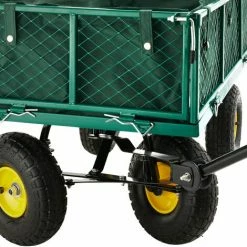 TECTAKE Chariot De Jardin + Bâche Charge Maximum 350 Kg Vert - Vert -chariot de jardin Soldes 2024 7643931 4