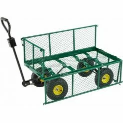 TECTAKE Chariot De Jardin + Bâche Charge Maximum 550 Kg Vert - Vert -chariot de jardin Soldes 2024 7643936 5