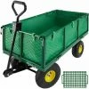 TECTAKE Chariot De Jardin + Bâche + Plateau Amovible Charge Maximum 550 Kg Vert - Vert