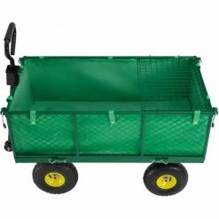 TECTAKE Chariot De Jardin + Bâche + Plateau Amovible Charge Maximum 550 Kg Vert - Vert -chariot de jardin Soldes 2024 7643987 3