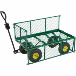 TECTAKE Chariot De Jardin + Bâche + Plateau Amovible Charge Maximum 550 Kg Vert - Vert -chariot de jardin Soldes 2024 7643987 5