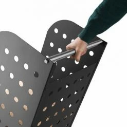 TECTAKE Porte Bâche Sur Roulettes 55 Cm X 45 Cm X 104 Cm En Métal Noir Laqué - Noir -chariot de jardin Soldes 2024 7762536 5