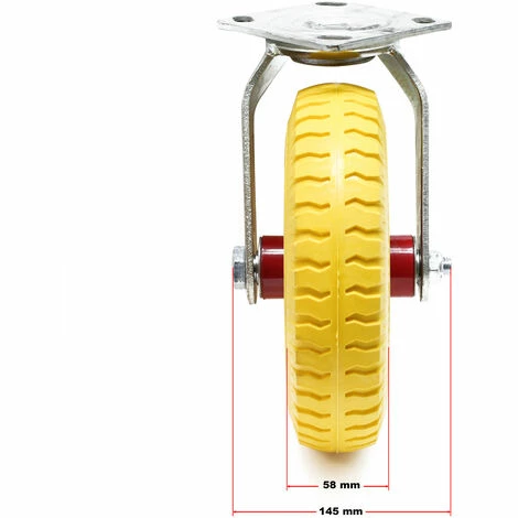 WILTEC Roue En PU Roulette De Transport Roulette Fixe 220x58mm Roulette Pivotante Montage Antirétractionnel 2 WILTEC Roue En PU Roulette De Transport Roulette Fixe 220x58mm Roulette Pivotante Montage Antirétractionnel – Image 2