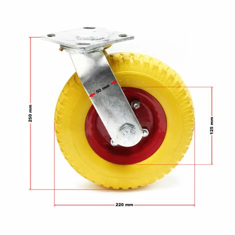 WILTEC Roue En PU Roulette De Transport Roulette Fixe 220x58mm Roulette Pivotante Montage Antirétractionnel 3 WILTEC Roue En PU Roulette De Transport Roulette Fixe 220x58mm Roulette Pivotante Montage Antirétractionnel – Image 3