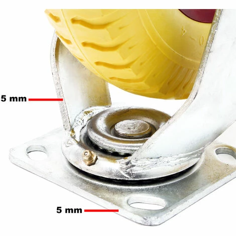 WILTEC Roue En PU Roulette De Transport Roulette Fixe 220x58mm Roulette Pivotante Montage Antirétractionnel 5 WILTEC Roue En PU Roulette De Transport Roulette Fixe 220x58mm Roulette Pivotante Montage Antirétractionnel – Image 5